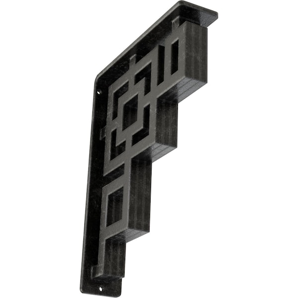 Ekena Millwork Eris Wrought Iron Bracket, (Triple center brace), Antiqued Silver 2"W x 7 1/2"D x 10"H BKTM02X07X10TERASV - main